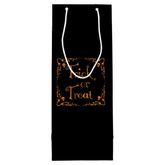 Halloween Pumpkin Orange Trick oder Treat Geschenktüte Für Weinflaschen (Rückseite)
