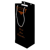 Halloween Pumpkin Orange Trick oder Treat Geschenktüte Für Weinflaschen (Rückseite Schrägansicht)