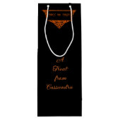 Halloween Pumpkin Orange Trick oder Treat Geschenktüte Für Weinflaschen (Rückseite)