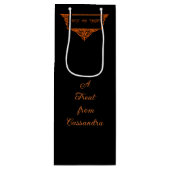 Halloween Pumpkin Orange Trick oder Treat Geschenktüte Für Weinflaschen (Vorderseite)