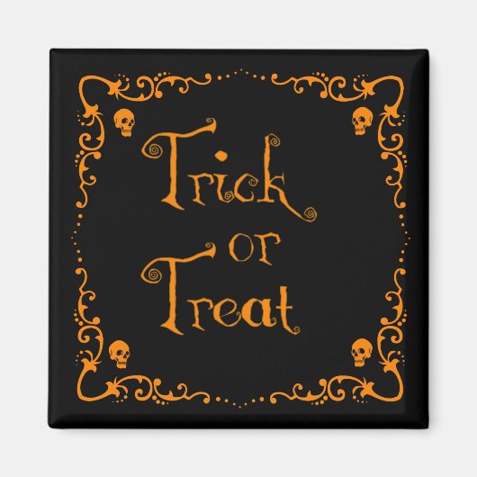Halloween Pumpkin Orange Trick oder Treat Magnet (Vorne)