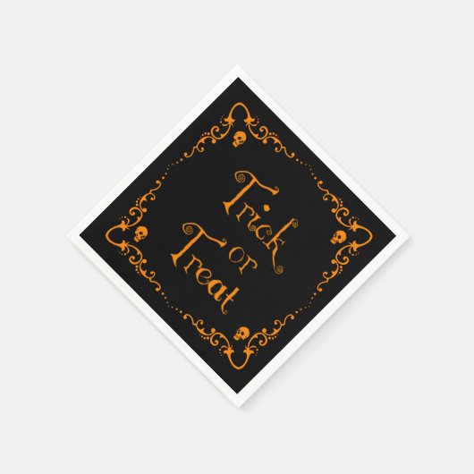 Halloween Pumpkin Orange Trick oder Treat Serviette (Ecke)
