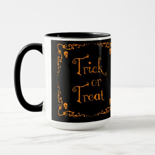 Halloween Pumpkin Orange Trick oder Treat Tasse (Links)