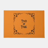 Halloween Pumpkin Orange und Black Trick oder Tref Fußmatte (Vorderseite)