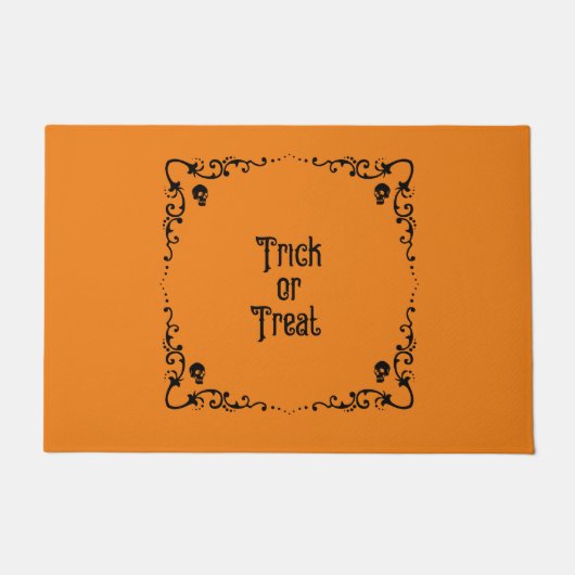 Halloween Pumpkin Orange und Black Trick oder Tref Fußmatte (Vorderseite)