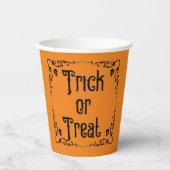 Halloween Pumpkin Orange und Black Trick oder Tref Pappbecher (Vorderseite)