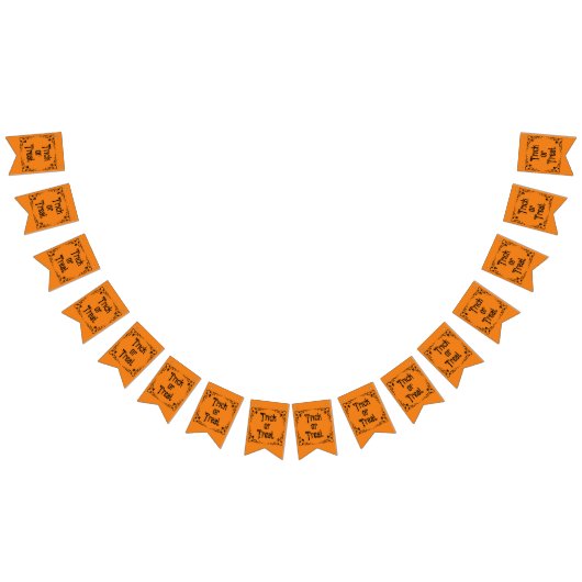 Halloween Pumpkin Orange und Black Trick oder Tref Wimpelkette (Alle)