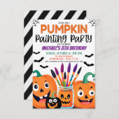Halloween Pumpkin Painting Party Einladung (Vorne/Hinten)