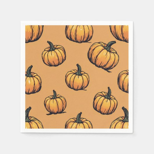 Halloween Pumpkin Paper Napkins Serviette (Vorderseite)