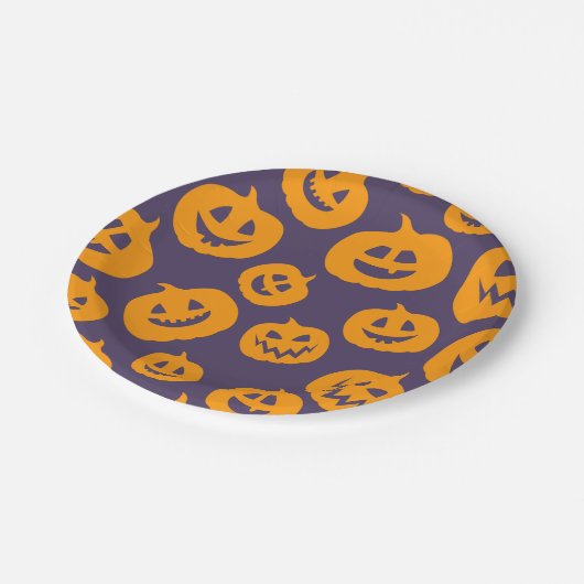 Halloween Pumpkin Paper Plate Pappteller (Schrägansicht)
