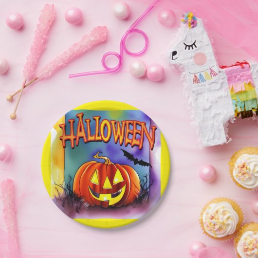 Halloween Pumpkin Pappteller (Party)