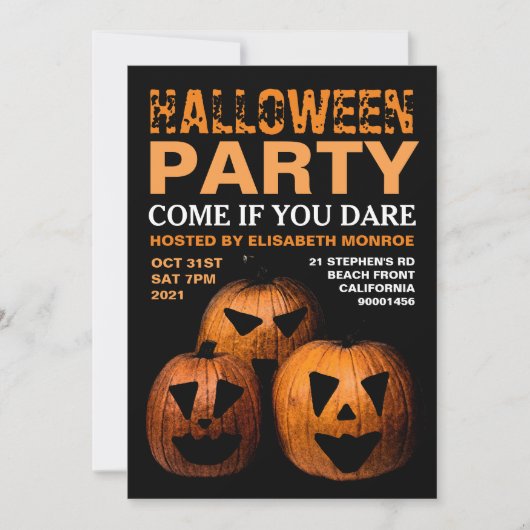 Halloween Pumpkin-Party Einladung (Vorderseite)