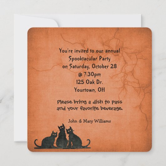 Halloween Pumpkin-Party Einladung (Rückseite)