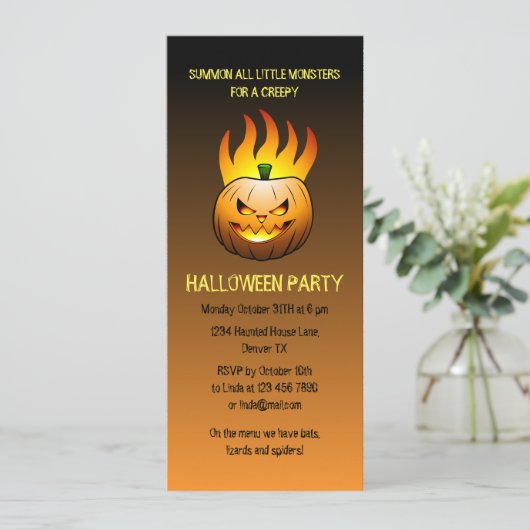 Halloween Pumpkin-Party Einladung (Stehend Vorderseite)