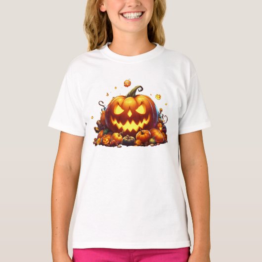 Halloween Pumpkin Party Gelbe Magie T-Shirt (Vorderseite)