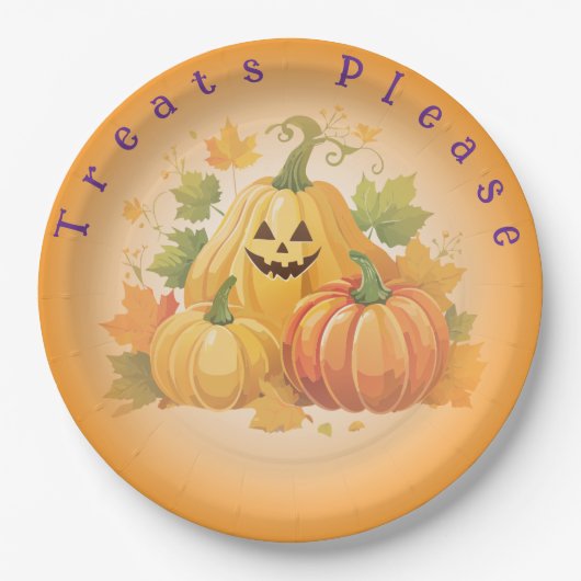 Halloween Pumpkin Patch anpassbar Pappteller (Vorderseite)