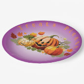 Halloween Pumpkin Patch anpassbar Pappteller (Schrägansicht)