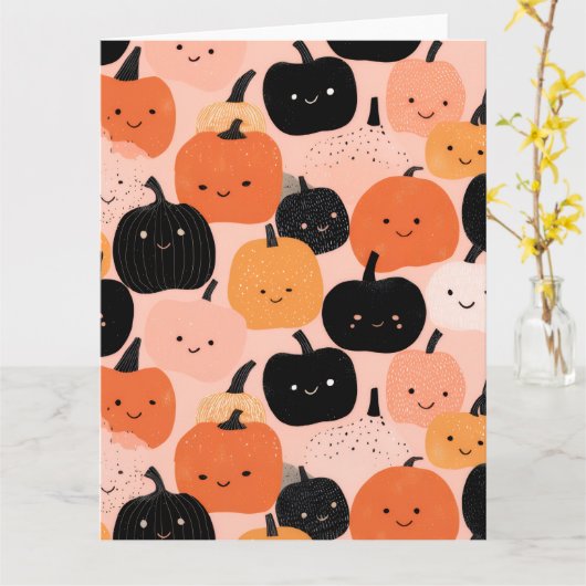Halloween Pumpkin Patch Blank Notecard Karte (Gelbe Blume)