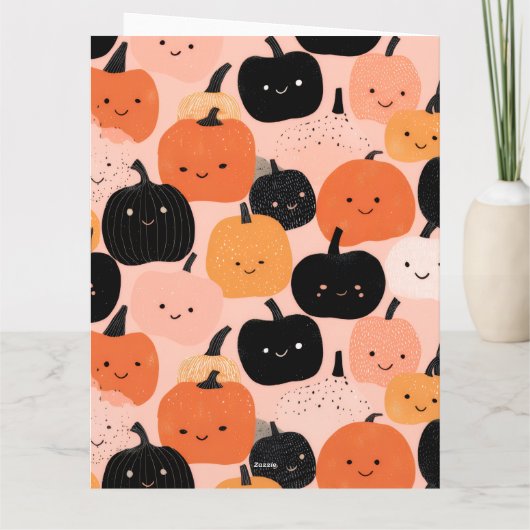Halloween Pumpkin Patch Blank Notecard Karte (Rückseite)
