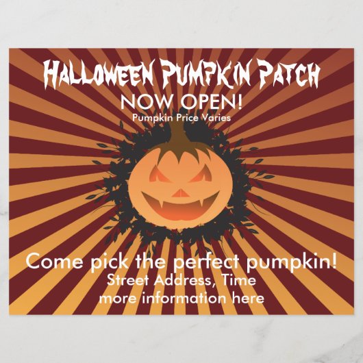 Halloween Pumpkin-Patch Flyer (Hinten)