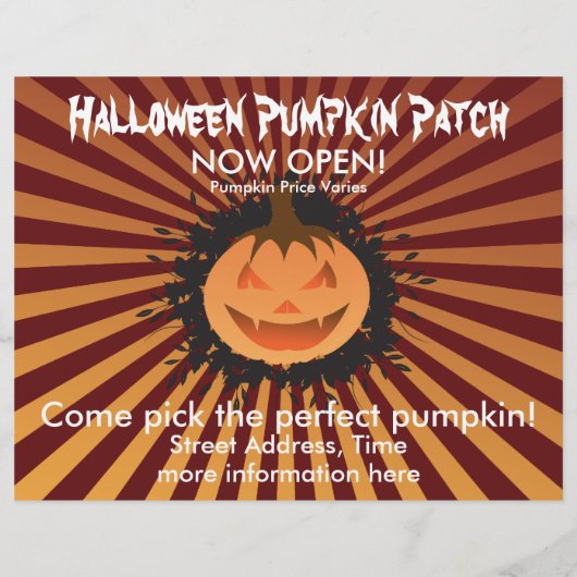 Halloween Pumpkin-Patch Flyer (Hinten)