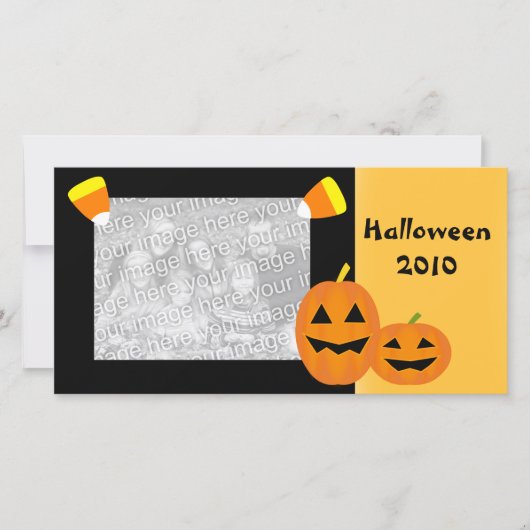 Halloween Pumpkin Patch Foto Card Feiertagskarte (Vorderseite)