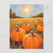 Halloween Pumpkin Patch Herbst Feiertagspostkarte (Vorderseite)