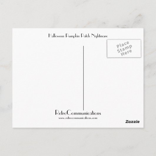 Halloween Pumpkin Patch Nightmare Postkarte (Rückseite)