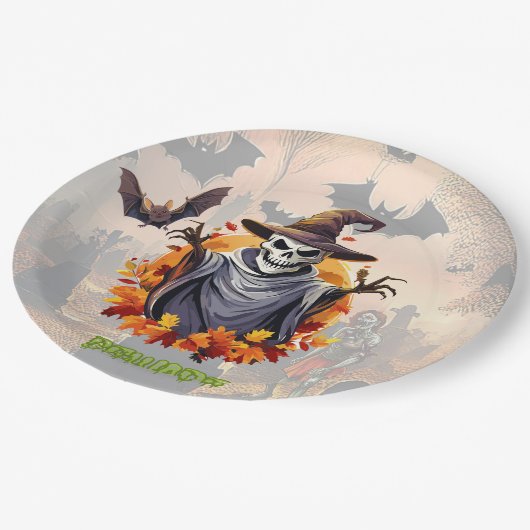 Halloween Pumpkin-Patch Pappteller (Schrägansicht)