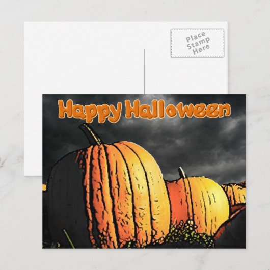 Halloween Pumpkin-Patch Postkarte (Vorne/Hinten)