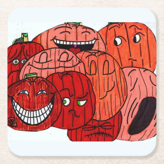 HALLOWEEN PUMPKIN PATCH RECHTECKIGER PAPPUNTERSETZER (Vorderseite)