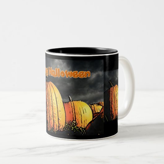 Halloween Pumpkin-Patch Zweifarbige Tasse (VorderseiteRechts)