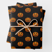 Halloween Pumpkin Pattern Black Wrapping Paper Geschenkpapier Set (Beispiel)