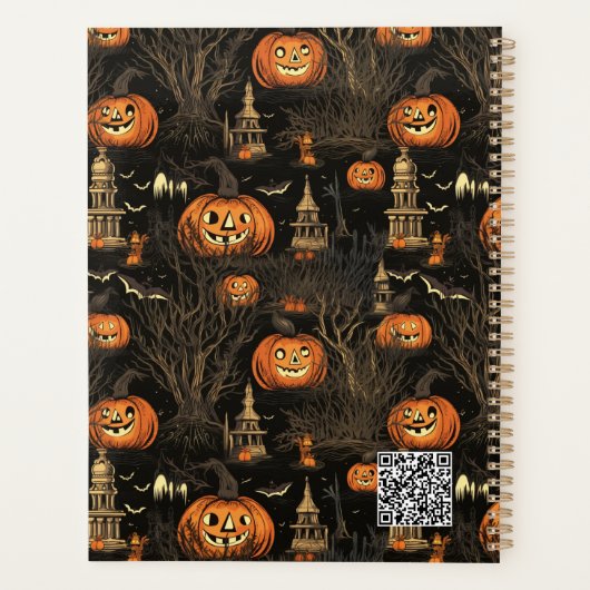 Halloween Pumpkin Pattern Dark Planer (Rückseite)