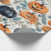 Halloween Pumpkin Pattern Geschenkpapier (Ecke)