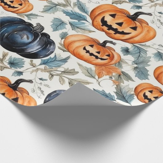 Halloween Pumpkin Pattern Geschenkpapier (Ecke)