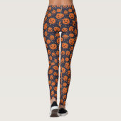 Halloween Pumpkin Pattern Jack-o-Lantern Muster Leggings (Rückseite)