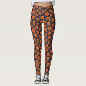 Halloween Pumpkin Pattern Jack-o-Lantern Muster Leggings (Vorderseite)