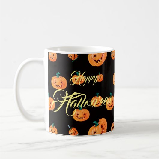 Halloween Pumpkin Pattern Kaffeetasse (Links)