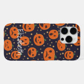 Halloween Pumpkin Pattern Kürbislaterne Custom iPhone Hülle (Rückseite (Horizontal))