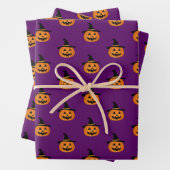 Halloween Pumpkin Pattern Lila Wrapping Paper Geschenkpapier Set (Beispiel)