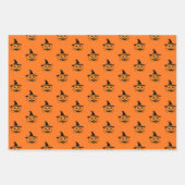 Halloween Pumpkin Pattern Orange Wrapping Paper Geschenkpapier Set (Vorderseite 2)