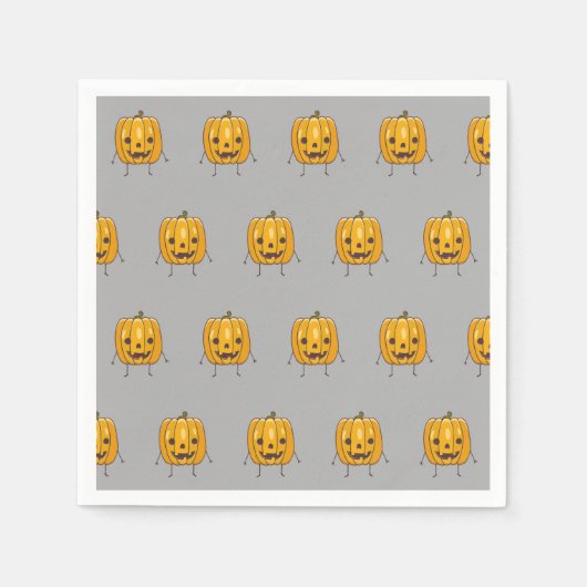 Halloween Pumpkin Pattern Paper Napkin Serviette (Vorderseite)