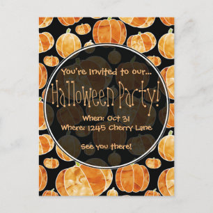 Halloween Pumpkin Pattern Party Einladung