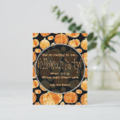 Halloween Pumpkin Pattern Party Einladung (Stehend Vorderseite)
