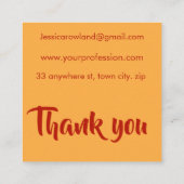 HALLOWEEN PUMPKIN PATTERN QUADRATISCHE VISITENKARTE (Rückseite)