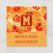 HALLOWEEN PUMPKIN PATTERN QUADRATISCHE VISITENKARTE (Vorderseite)