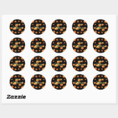 Halloween Pumpkin Pattern Runder Aufkleber (Blatt)