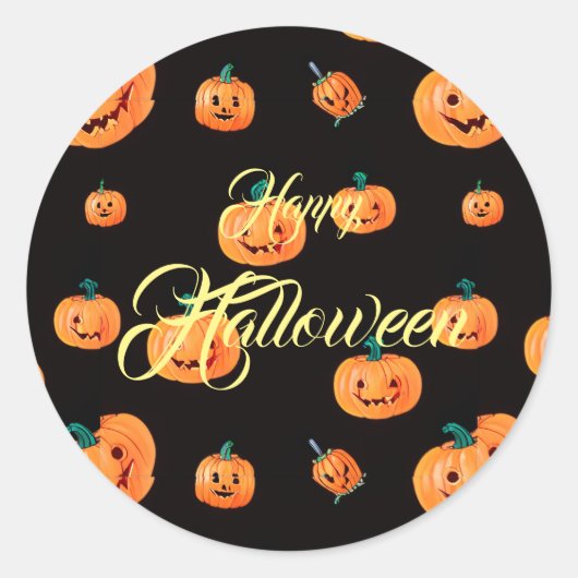 Halloween Pumpkin Pattern Runder Aufkleber (Vorderseite)