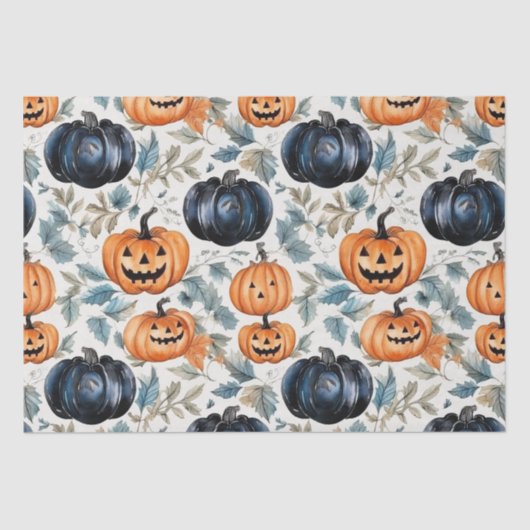 Halloween Pumpkin Pattern Seidenpapier (Vorderseite)